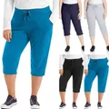 Women's Plus Size Drawstring Stretch Cropped Trousers Yoga Pants Sweatpants women's French cotton