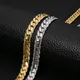 HIYEE Punk 3/4/5/6/7mm Embossed Flat Snake Chain Necklace Gold/Silver Colored Stainless Steel Chain