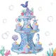 Mermaid Cake Stand 3 Tier Mermaid Tail Cupcake Stand Dessert Tower Holder Mermaid Theme Birthday