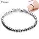 Bright Cubic Zirconia Bracelets For Women Gift Stainless Steel Chain Crystal Charm Bracelet Bangle