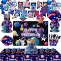Outer Space Party Disposable Tableware Set Decorations Boy Kids Birthday Party Balloon Plate Cup