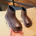 Britain Style Fashion Kids Boots for Girls Children Chelsea Boots 2023 PU Leather Boots Drop