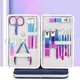 7-15 Pcs Blue-pink Gradient Nail Clipper set High-quality Manicure Set Nail Scissors Cutters Tools