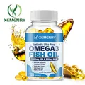 Omega 3 Fish Oil | EPA 1200MG + DHA 900mg Triple Strength Supplement | Supports Brain Skin and