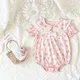 Sanlutoz Floral Infants Girls Short Sleeve Bodysuits Summer Newborn Baby Girls Clothes Cotton