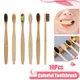 10Pcs Colorful Toothbrush Natural Bamboo Tooth Brush Sets Soft Bristle Charcoal Teeth Eco Bamboo