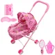 Doll Stroller Toys Kids Simulated Stroller Model Playset Doll Accessories Baby Doll Trolley Pretend