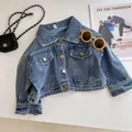 Children's Short Casual Jacket 2024 Spring and Autumn New Girls Denim Jacket Foreign Baby Jacket Top