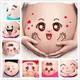 Belly Stickers Cute Photography Props Woman Pregnant Smiling Face Belly Stickers Mum Maternity