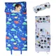Toddler Sleeping Bag Soft Washable Toddler Nap Mats with Removable Pillow Cartoon Print Design