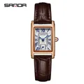 Fashion Sanda Top Brand Elegant Design Rectangle Dial Water Resistant Quartz Movement Business Gift