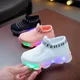 Gril shoes Kid Sneakers Child Baby Girl Boy Letter Mesh Led Luminous Socks Sport Run Sneakers Shoe