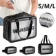 PU Leather Cosmetic Bag Frosted PVC Transparent Makeup Bag Waterproof Travel Toiletry Bag Beauty