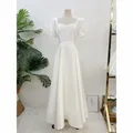 2023 nuovo abito da sposa semplice per donna abito da sposa Vintage con colletto quadrato con