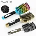 Curved Vented Boar Bristle Hair Brush Professional Scalp Massage Comb Detangling Hairbrush for Salon