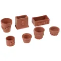 7Pcs/Set Mini Miniature Bonsai Flower Pot for 1/12 Dollhouse Fairy Garden Decor Accessories