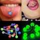 20pcs/Lot Plastic Tongue Piercing Barbell Bars Piercing Tongue Rings Luminous Punk Fashion Body