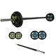 WEIGHT SET WITH STRAIGHT BAR PVC COATED IRON DISC 31MM HOLE WITH GRIP FREE SHIPPING FROM EUROPE