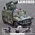 1:24 Alloy Tiger Armored Car Truck Model Diecast Metal Military Explosion Proof Car Tank Model Sound