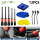 13/9pcs Car Cleaning Tools Detailing Brush Set Dirt Dust Clean Brushes Car Care Cleaning Cloth