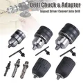 SDS Plus Chuck & Adapter Convert Hammer Drill Impact Driver Screwdriver Into Electric Drill 1/2" &