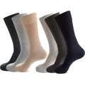 6 Pairs Large Mans Cotton Office Socks Long Solid White Black Mid-Calf Business Formal Sock Casual