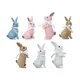 Bunny Figurine Rabbit Sculpture Easter Decoration for Backyard Desktop Art Outdoor Rabbit Sculpture