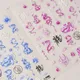 1pcs 5D New Luxury Chinese Dragon Nail Art Sticker Kawaii Pink Blue Glitter Self Adhesive Transfer