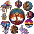 Colorful Piano Tree of Life Wooden Jigsaw Puzzle Adult Children's Puzzle Gift Unique Wooden DIY