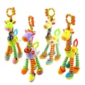 Soft Giraffe Animal Handbells Rattles Plush Infant Toddler Car Bed Hanging Toy Baby Early Education