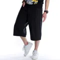 Summer Men Shorts Hip Hop Harem Denim Jeans Boardshorts Fashion Loose Cotton Baggy Skateboard Shorts