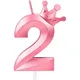 Number2 Birthday Candles 3D Diamond Shape Number Birthday Cake Candles for Birthday Party Wedding