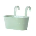Removable double hooks removable tin hanging planter Home Oval Metal Plant Flower Pot Fence Balcony