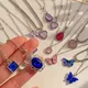5PCS Set Colorful Acrylic Opal Crystal Butterfly Heart Necklaces for Women Girls Geometric Waterdrop