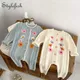 Spring And Autumn New Baby Clothing For Girls Handmade Embroidered Knitted Long Creeper Jumpsuit