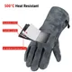 Heat Resistant Oven Gloves Mitts Baking BBQ Gloves For Grill Heat Insulation Leather Forging Welding