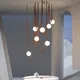 Art Deco White Glass Chandeliers Brown Black Artificial Leather Lighting E27 Bulb For Hall Parlor