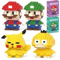 Mini Mario Building Block Cute Anime Cartoon Mario Bros Luigi Assembled Model Building Blocks Kids