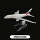 1:400 Metal Aircraft Model Replica EMIRATES A380 Airplane Scale Miniature Art Decoration Diecast