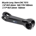 OUO CNC Stem 7075 Aluminum Mtb Bike Table Takeaway 31.8 Long Bike Stem 6/17 Degree Bicycle Handlebar