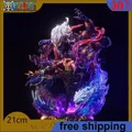 21cm One Piece Anime Figure Roronoa Zoro Statue 2 Heads King of Hell Action Figure Manga Collection