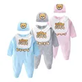 M01 New Fashion brand Mattresses kids clothes Cotton print cute cartoon bear newborn baby baby girl