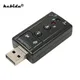 Mini External USB 2.0 Sound Card 7.1 Channel 3D Virtual 12Mbps Audio Mic Speaker Adapter Microphone