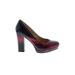 Kenneth Cole REACTION Heels: Burgundy Snake Print Shoes - Women's Size 8