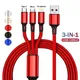 Lovebay 3 in 1 Fast Charging Cable USB to Micro Type C IOS Cable For iPhone Mobile Phone Multi