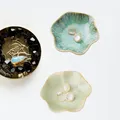 Ceramic Lotus Storage Trays Green Creative Tray For Decoration Jewelry Plate Jewelry Organizer