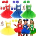 Halloween Kids Cute M Chocolate Candy Cosplay Costume Christmas Cute Girl Green Yellow Blue Colorful