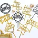 10pcs Multiple Styles Happy Birthday Cake Topper black Gold Cake Toppers Baby Shower Cake Birthday Party Cake Flag Decorations