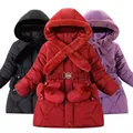 Giacca per ragazze 4-12Y cappotto invernale spesso caldo giacche moda per ragazze piumino di cotone