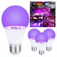 E27 UV LED Bulb Light 9W Purple Transparent Light Bulb For Party Ghost House Halloween Fluorescent